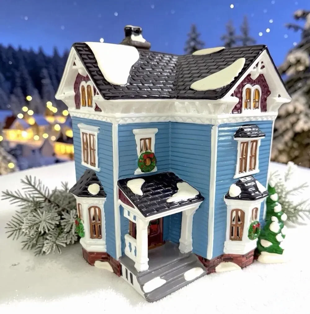 Vintage 1994 Dept 56 “GLENHAVEN HOUSE” Snow Village Lighted Handpainted Org Box